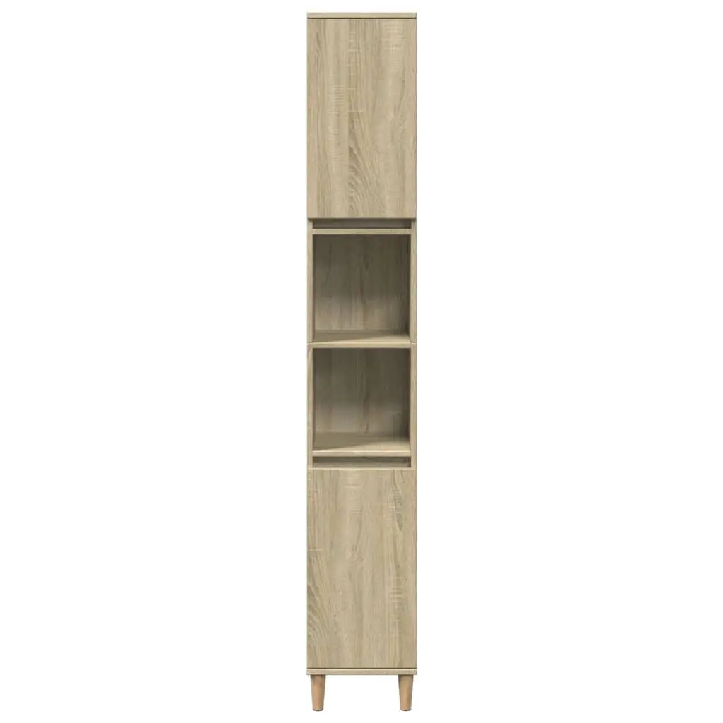 Bathroom Vanity Cabinet Sonoma Oak 30x30x190cm Storage Unit Engineered Wood