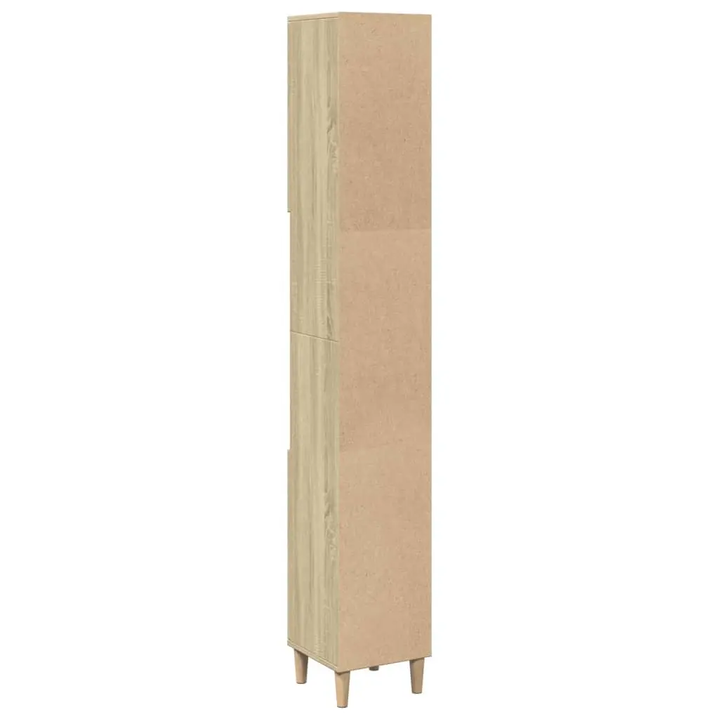 Bathroom Vanity Cabinet Sonoma Oak 30x30x190cm Storage Unit Engineered Wood