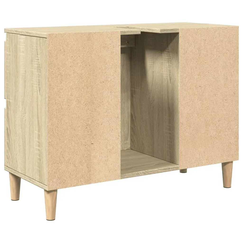 Bathroom Sink Cabinet Brown Vanity Unit 80x33x60cm Storage Drawers Compartment