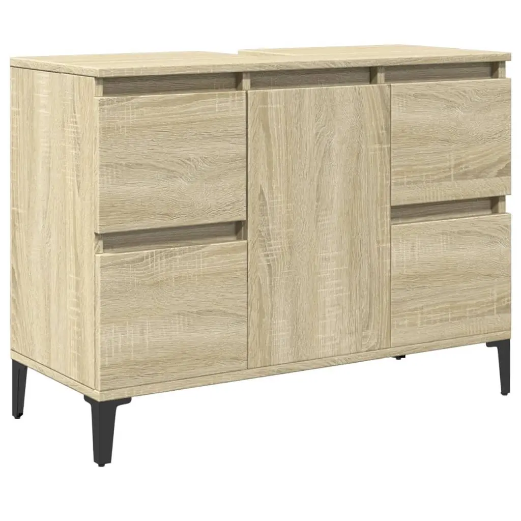Bathroom Sink Cabinet Brown Engineered Wood 80W x 33D x 60H cm