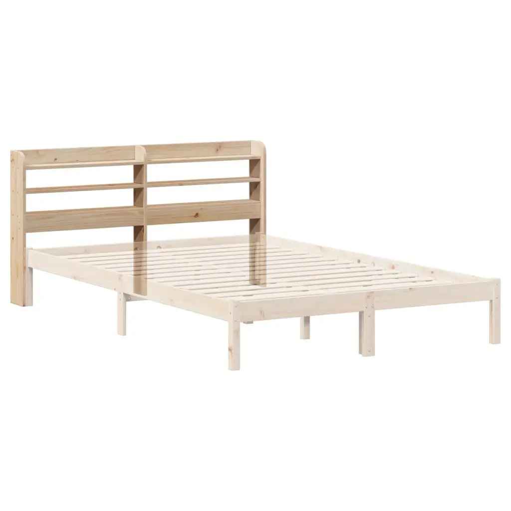 Headboard with Storage Shelves Solid Pinewood 120 cm