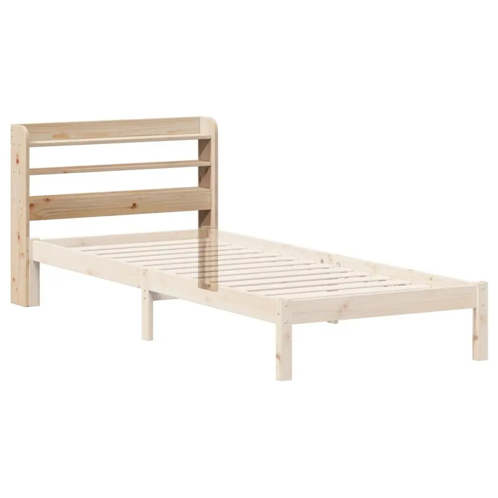 Headboard with Storage Shelves 100cm Bedroom Furniture Solid Wood Pine Brown