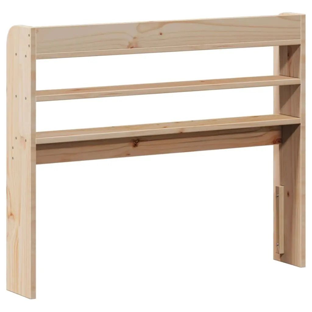 Headboard with Shelves 90 cm Solid Pinewood Storage Bedroom Furniture Brown