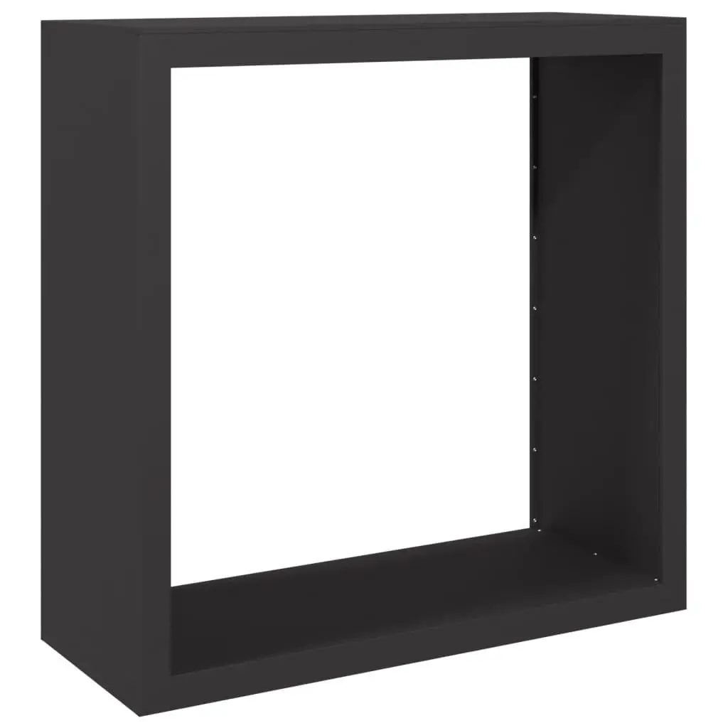 Firewood Rack Steel Log Storage Black 100x40x100cm
