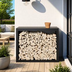 Your Go-To Black Steel Firewood Rack for Storage
