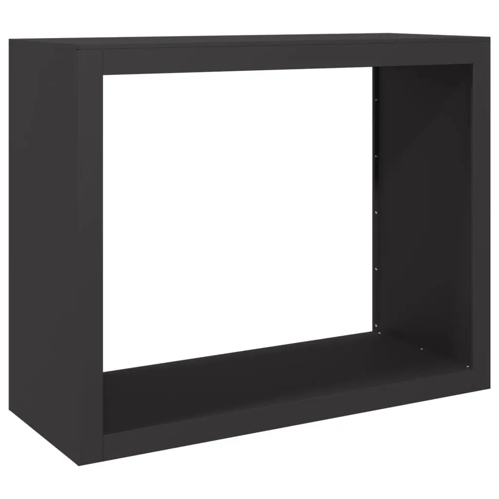 Firewood Rack Steel Heavy Duty Black Log Storage Stand 100 x 40 x 80 cm