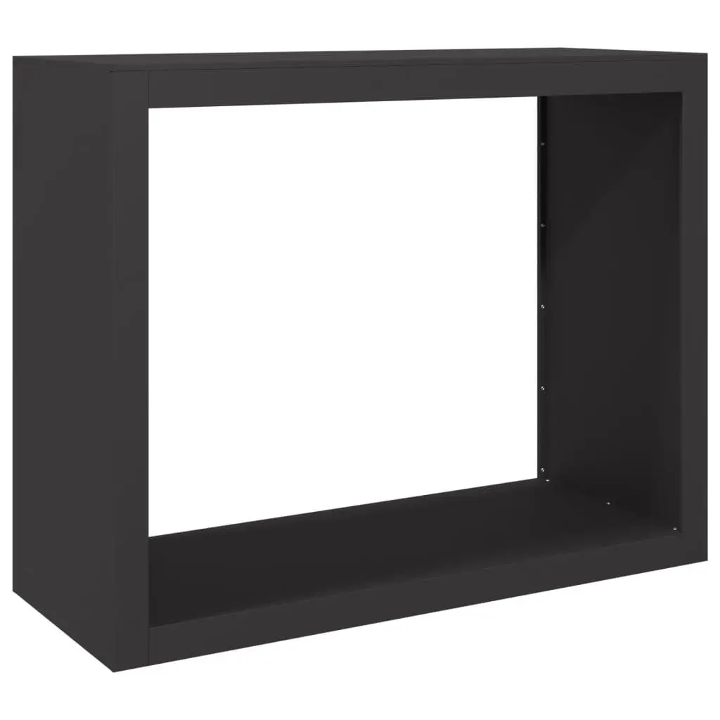 Firewood Rack Steel Heavy Duty Black Log Storage Stand 100 x 40 x 80 cm