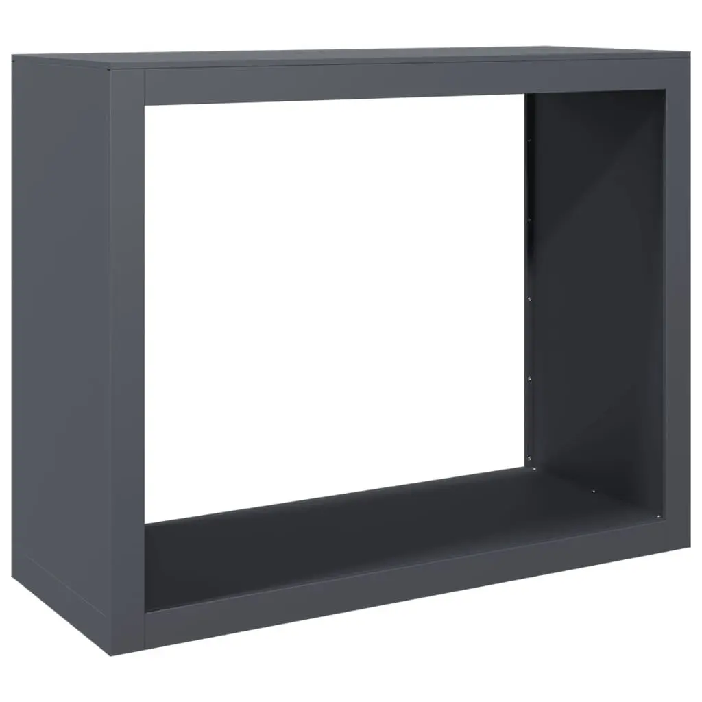 Firewood Rack Steel Log Storage Holder Anthracite 100x40x80cm