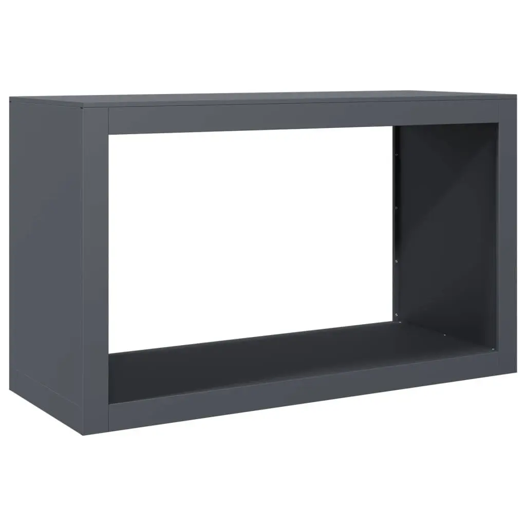 Firewood Rack Anthracite Steel Log Storage Stand 100x40x60cm