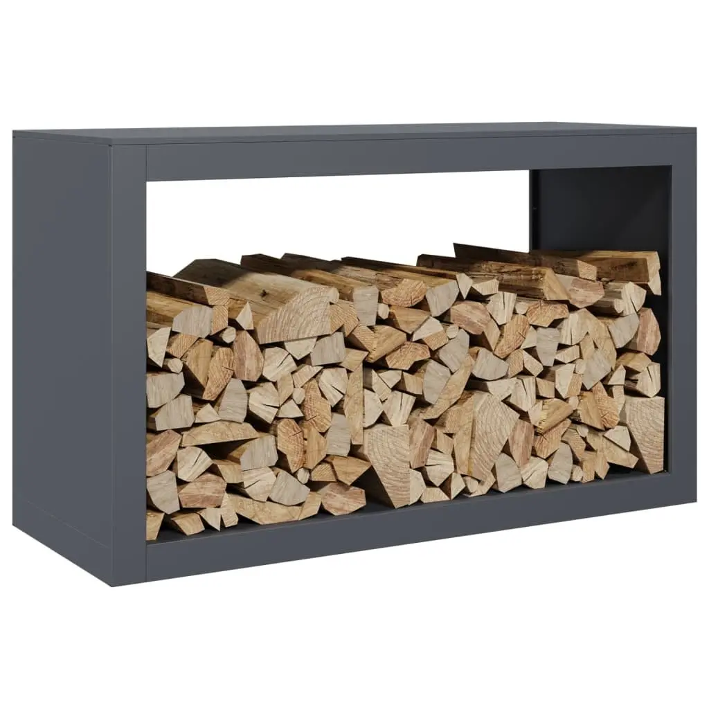 Firewood Rack Anthracite Steel Log Storage Stand 100x40x60cm