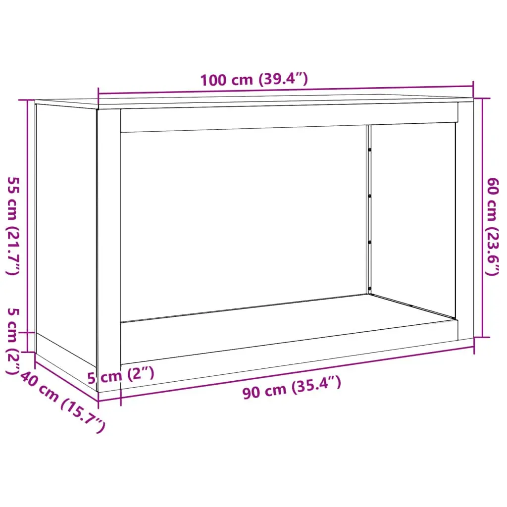 Firewood Rack Anthracite Steel Log Storage Stand 100x40x60cm