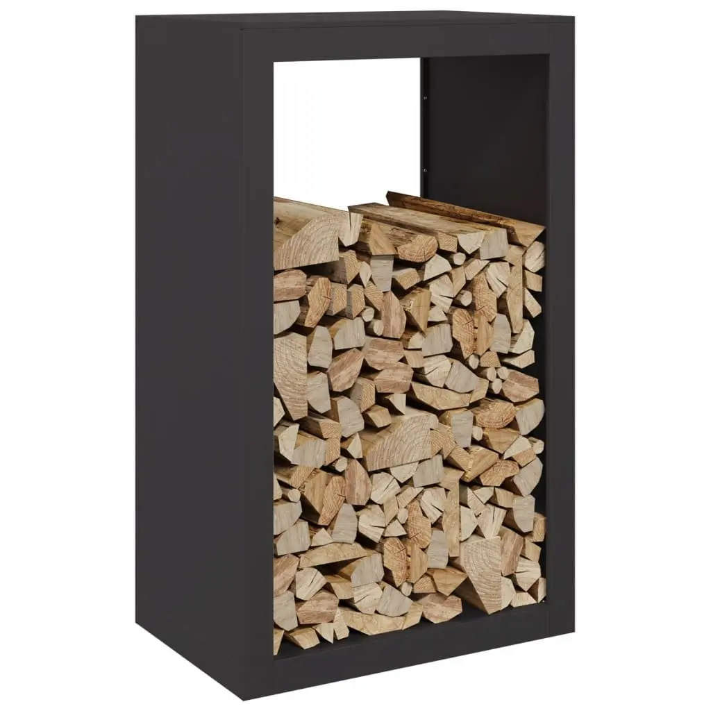 Firewood Rack Black Steel Log Storage Stand Holder Fireplace Wood Stove