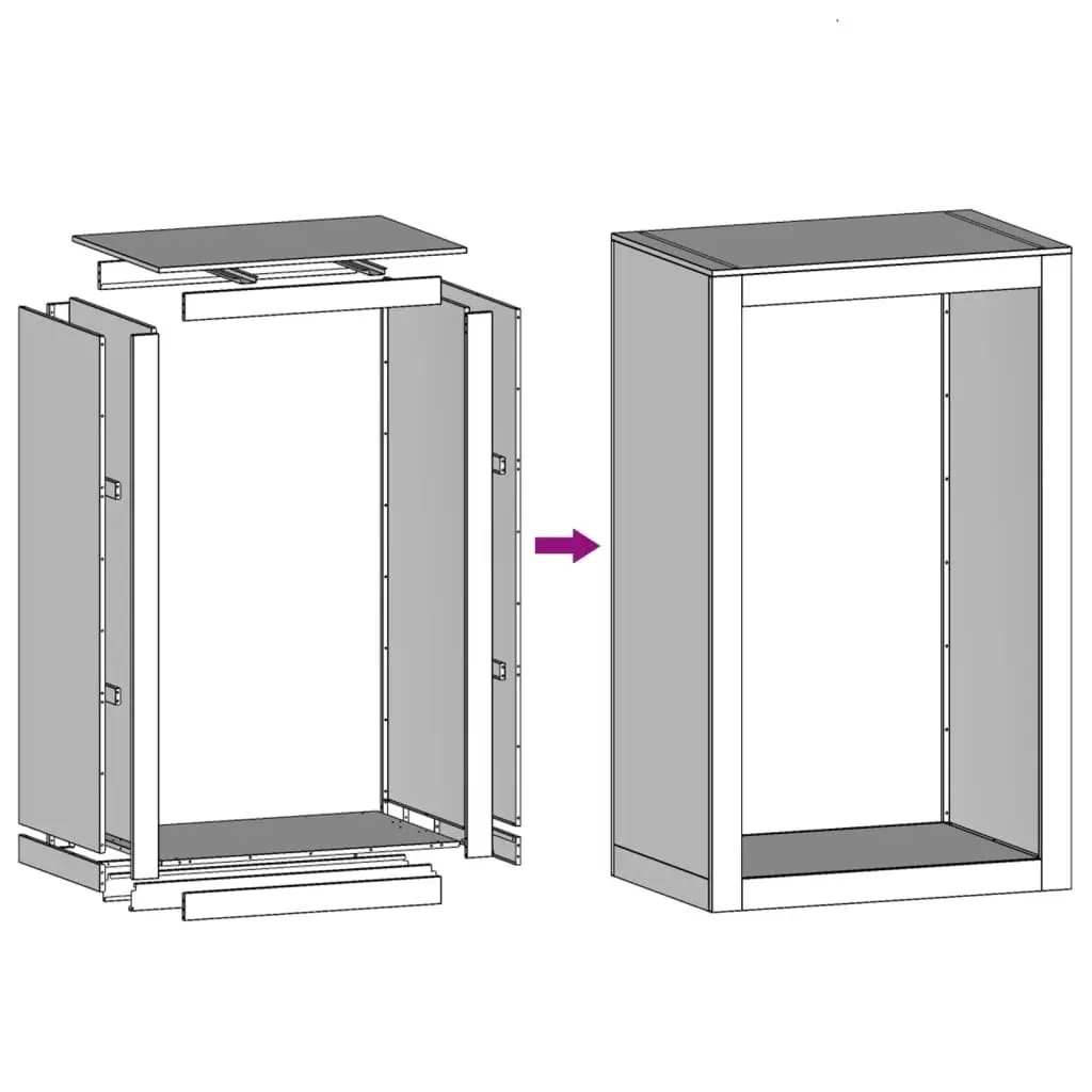 Steel Log Holder 60x40x100cm