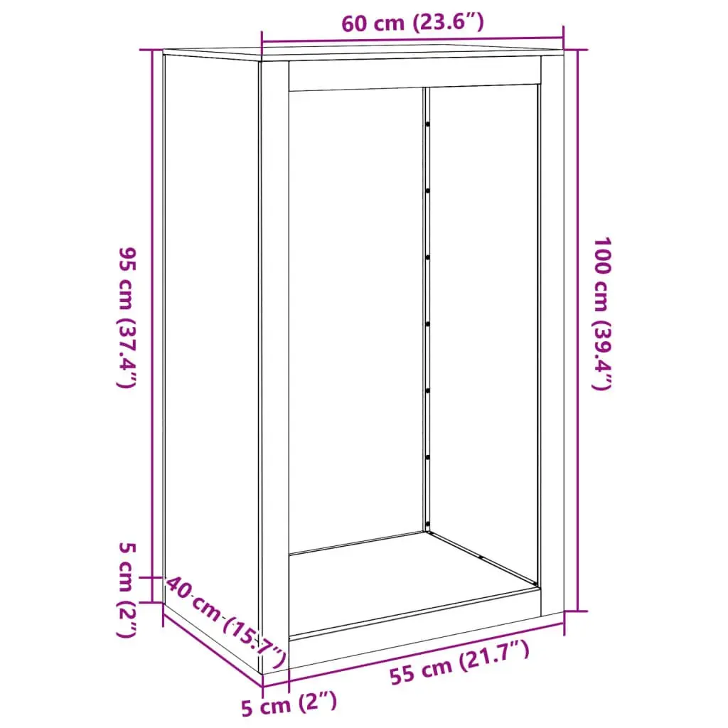 Steel Log Holder 60x40x100cm