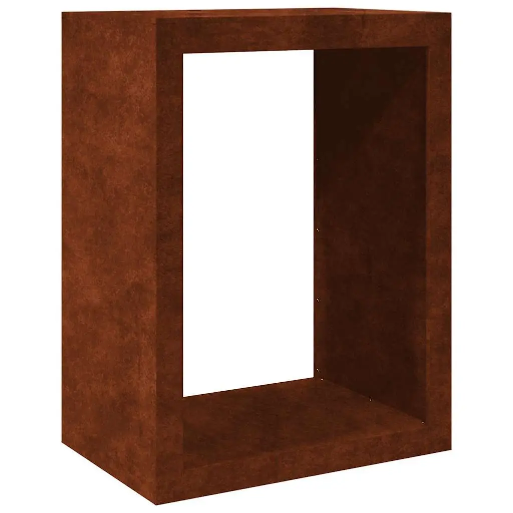 Firewood Rack Weathering Steel Outdoor Log Storage Holder 60 x 40 x 80 cm