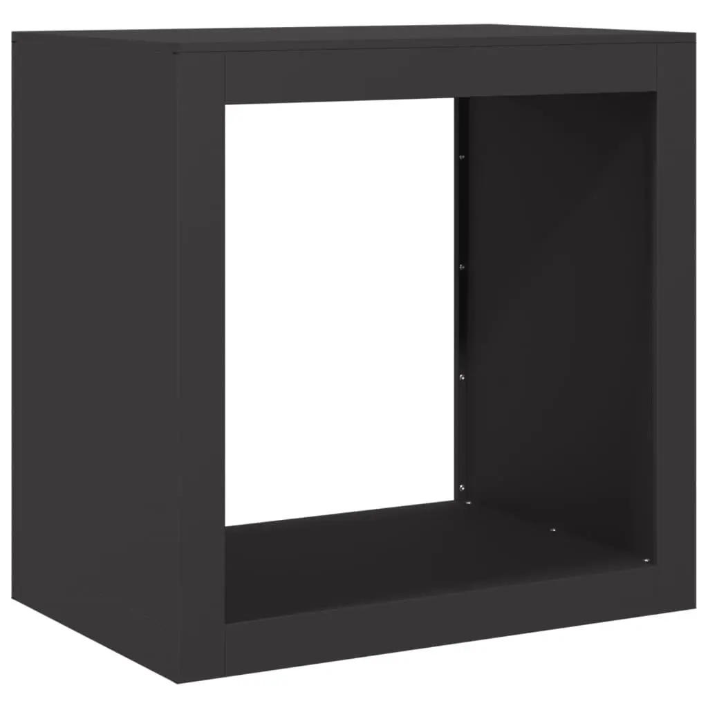 Firewood Rack Steel Black Log Storage Stand Fireplace Wood Holder Outdoor