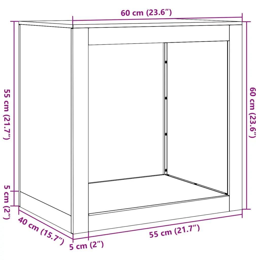 Firewood Rack Steel Anthracite Storage Log Holder Stand 60 x 40 x 60 cm
