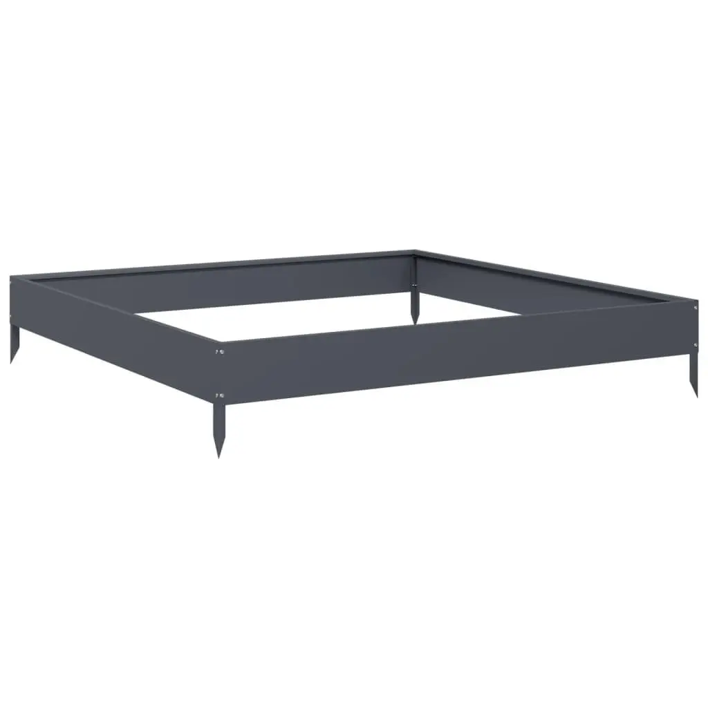 Raised Garden Bed Steel Anthracite 100x100x18.5cm Outdoor Planter Box