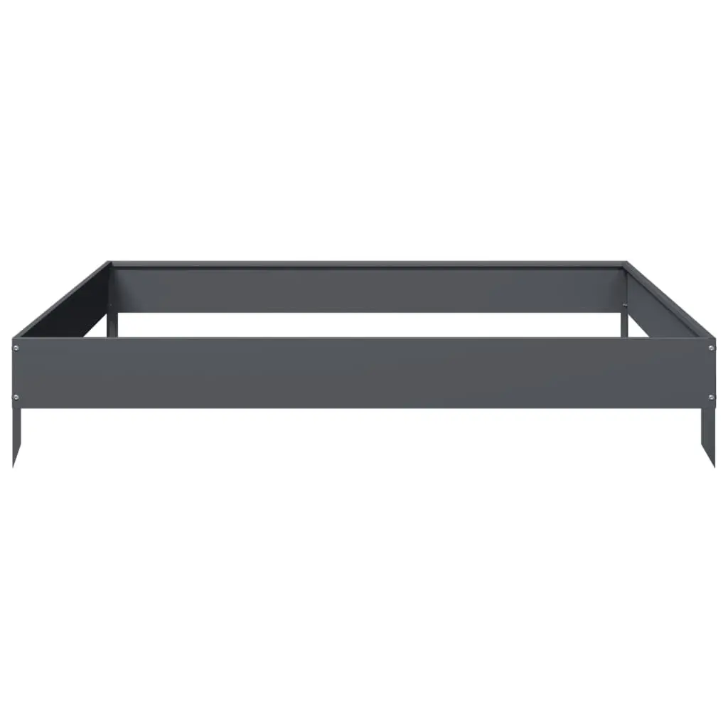 Raised Garden Bed Steel Anthracite 100x100x18.5cm Outdoor Planter Box