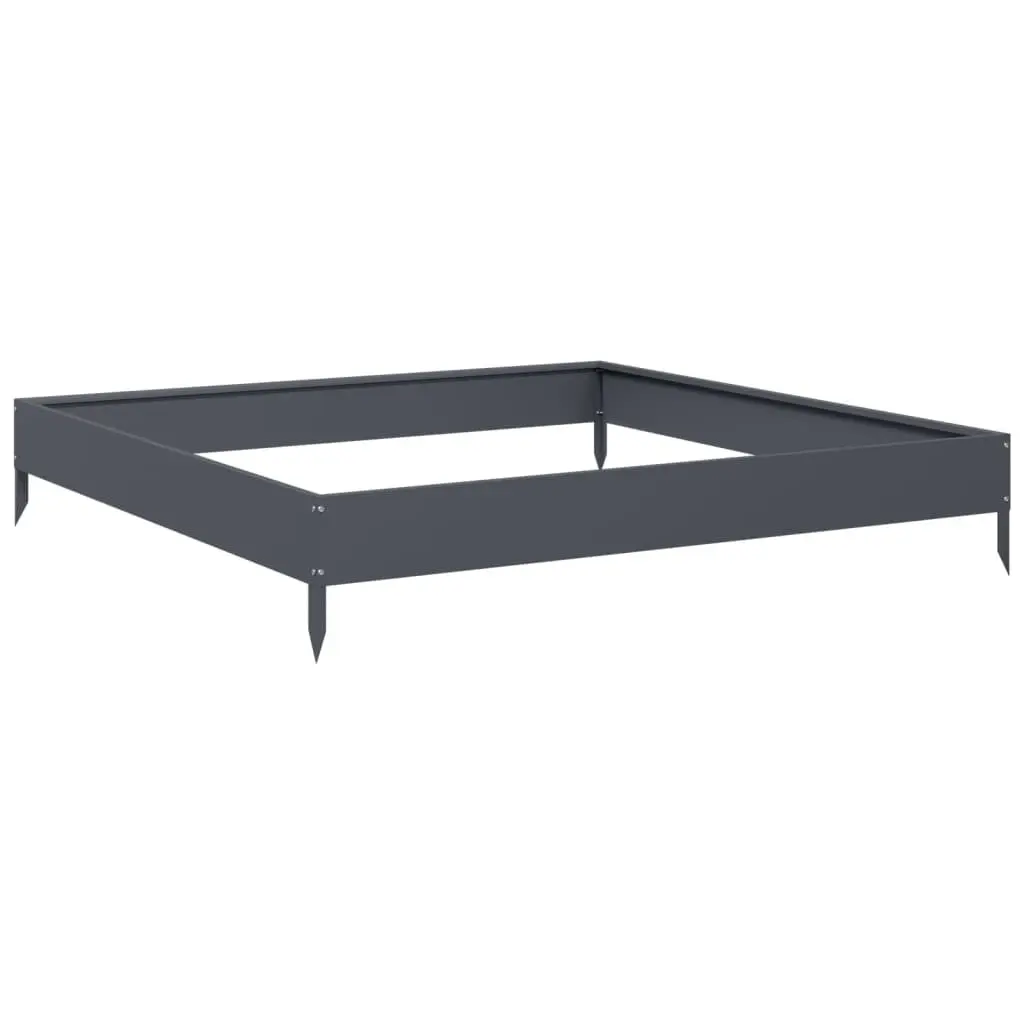Raised Garden Bed Steel Anthracite 100x100x18.5cm Outdoor Planter Box