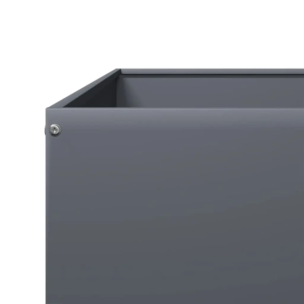 Raised Garden Bed Steel Anthracite 100x100x18.5cm Outdoor Planter Box