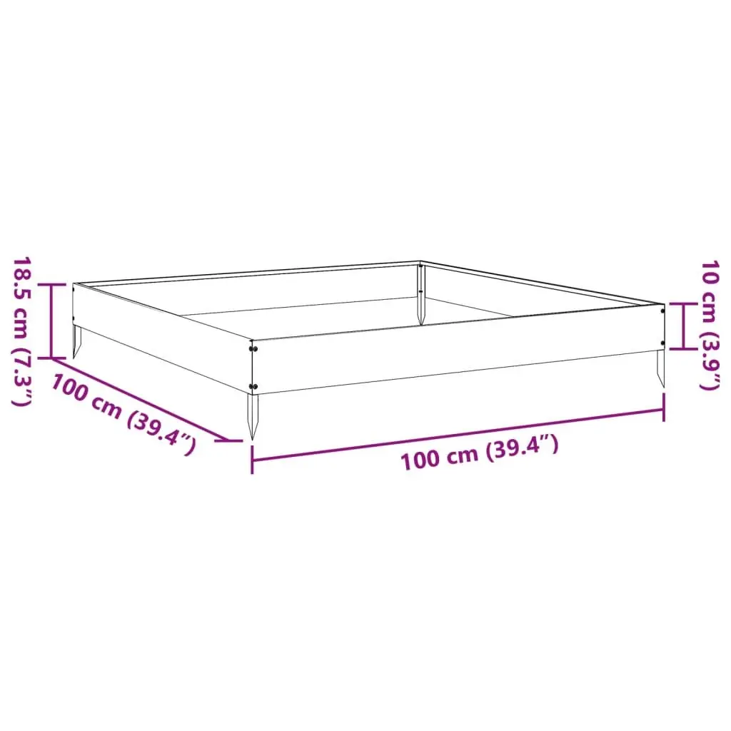 Raised Garden Bed Steel Anthracite 100x100x18.5cm Outdoor Planter Box
