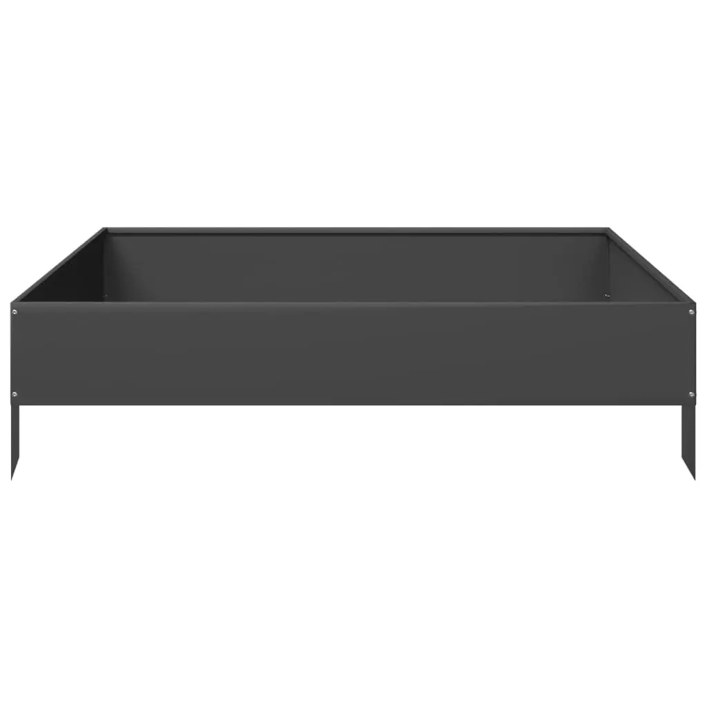 Raised Garden Bed Black Steel Outdoor 100 x 100 x 26 cm