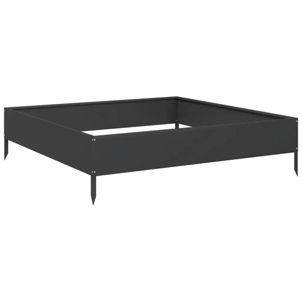 Raised Garden Bed Black Steel Outdoor 100 x 100 x 26 cm