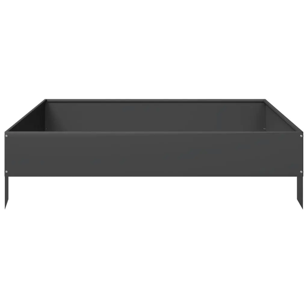 Raised Garden Bed Black Steel Outdoor 100 x 100 x 26 cm