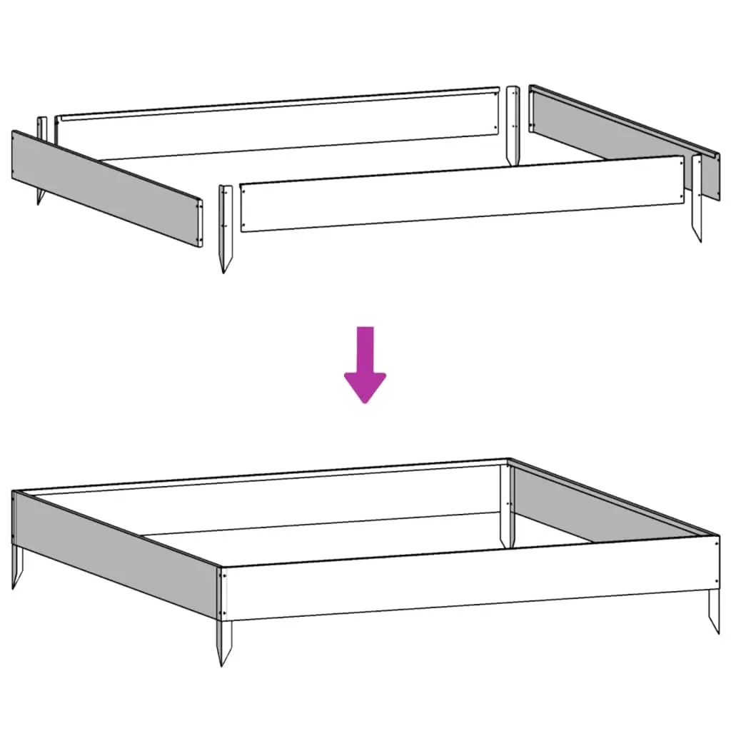 Raised Garden Bed Black Steel Outdoor 100 x 100 x 26 cm
