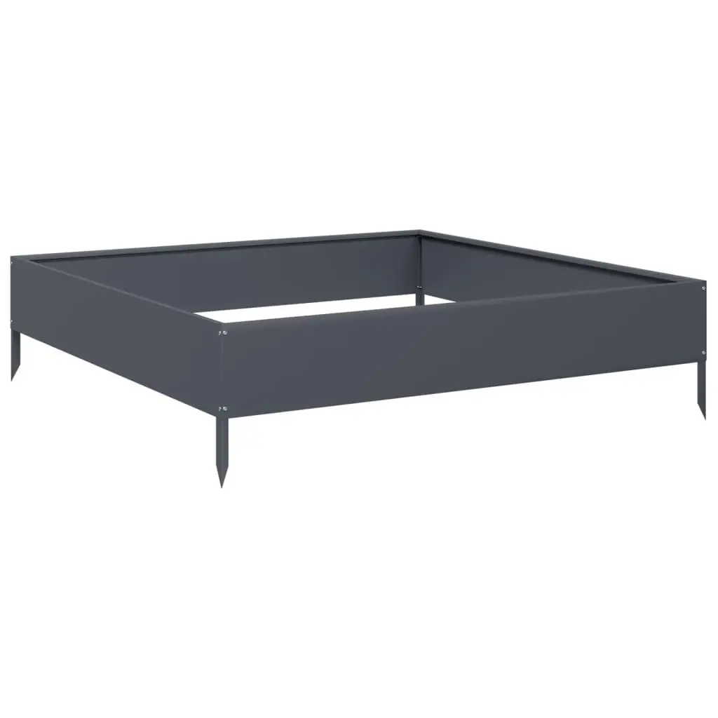 Garden Raised Bed Planter Steel Anthracite 100x100x26cm Outdoor