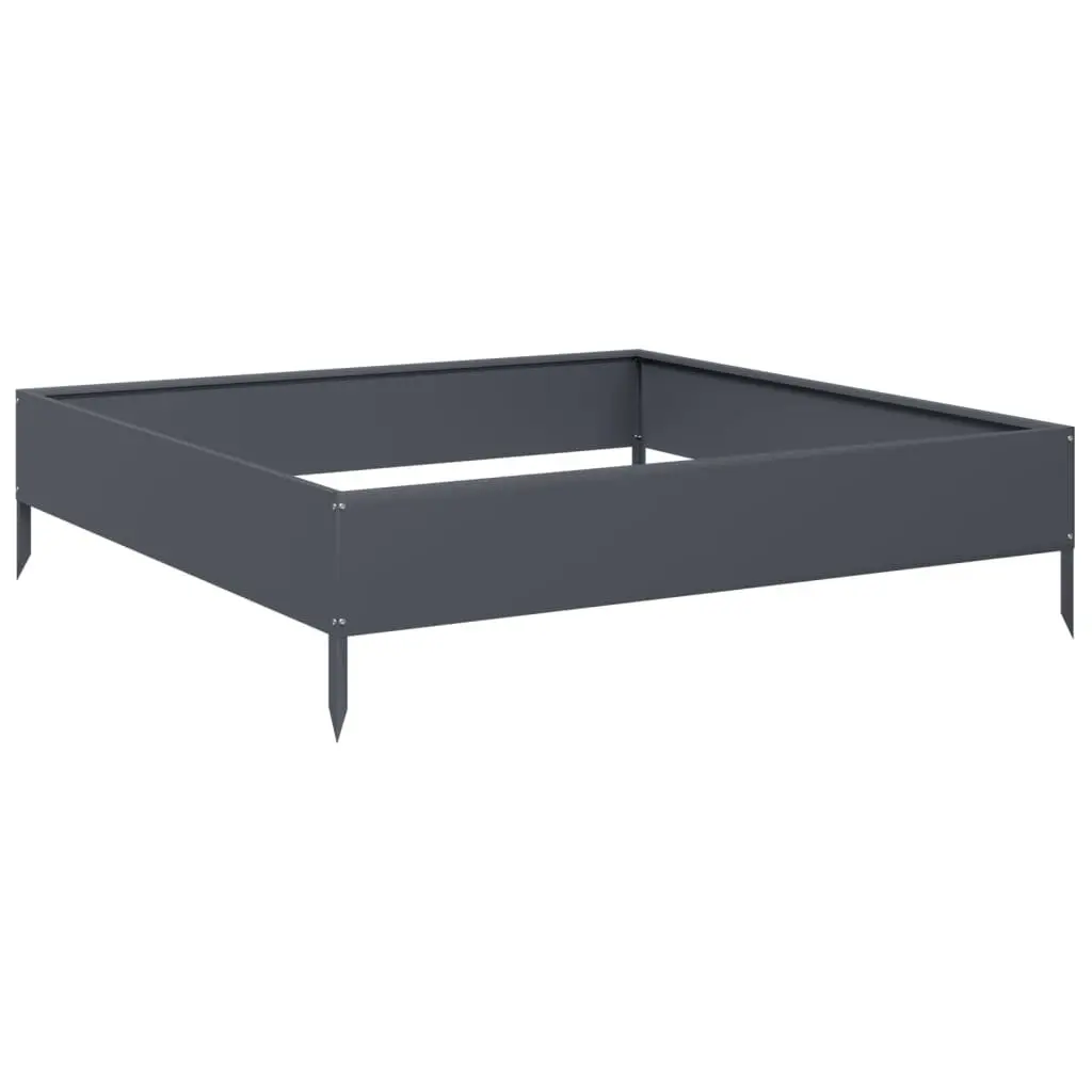 Garden Raised Bed Planter Steel Anthracite 100x100x26cm Outdoor