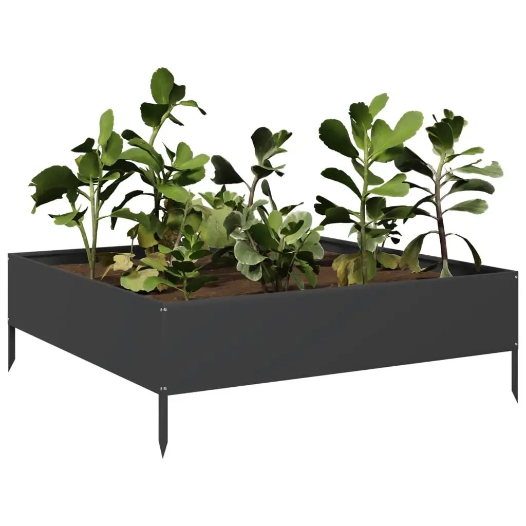 Raised Garden Bed Steel Black Outdoor Planter 100L x 100W x 33.5H cm