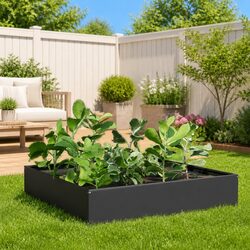 Your Ideal Anthracite Steel Garden Bed 100x100x33.5cm