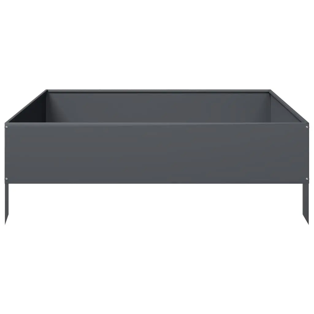 Anthracite Steel Garden Bed 100x100x33.5cm