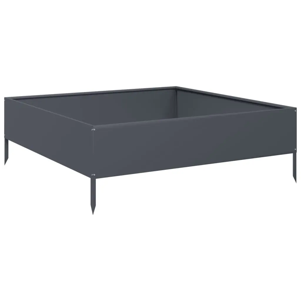 Anthracite Steel Garden Bed 100x100x33.5cm