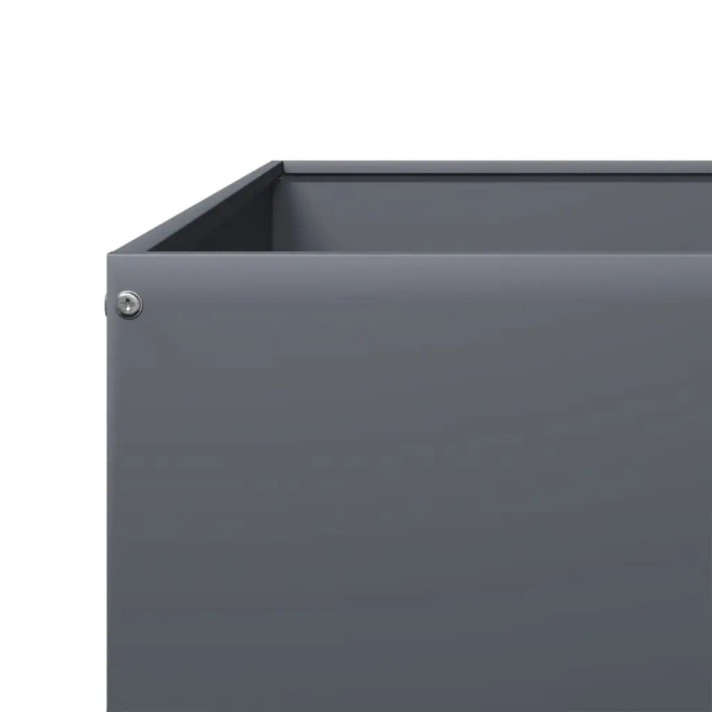 Anthracite Steel Garden Bed 100x100x33.5cm