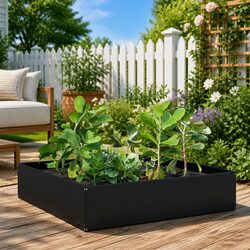 Your New Black Steel Raised Bed Planter 100x100x41cm