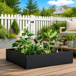 Garden Raised Bed Anthracite 100x100x41 cm Steel Outdoor Planter Box