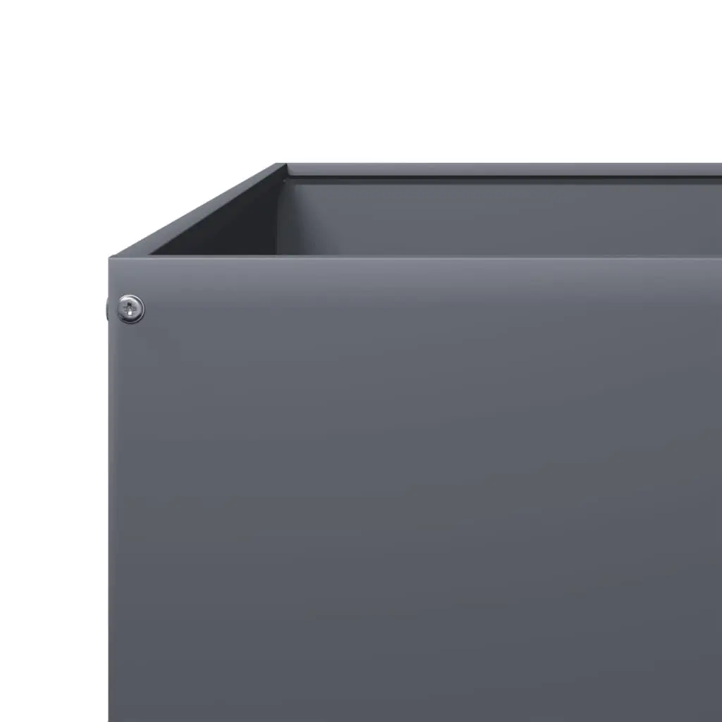 Steel Garden Raised Bed Weather-resistant Anthracite 100x100x41 cm Outdoor Planter Box