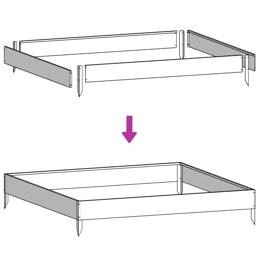 Steel Garden Raised Bed Weather-resistant Anthracite 100x100x41 cm Outdoor Planter Box