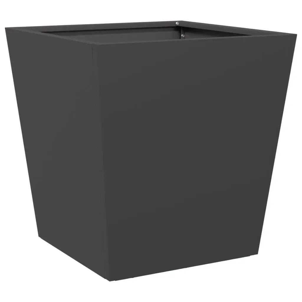 Garden Planter Box Black 40x40x40cm Steel Outdoor Pots Flowers Plants Decoration