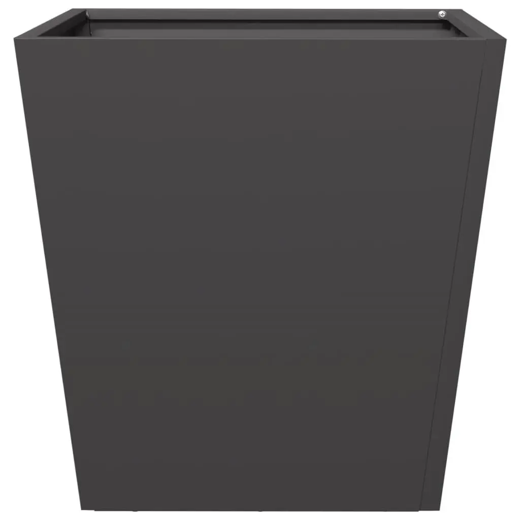 Garden Planter Box Black 40x40x40cm Steel Outdoor Pots Flowers Plants Decoration