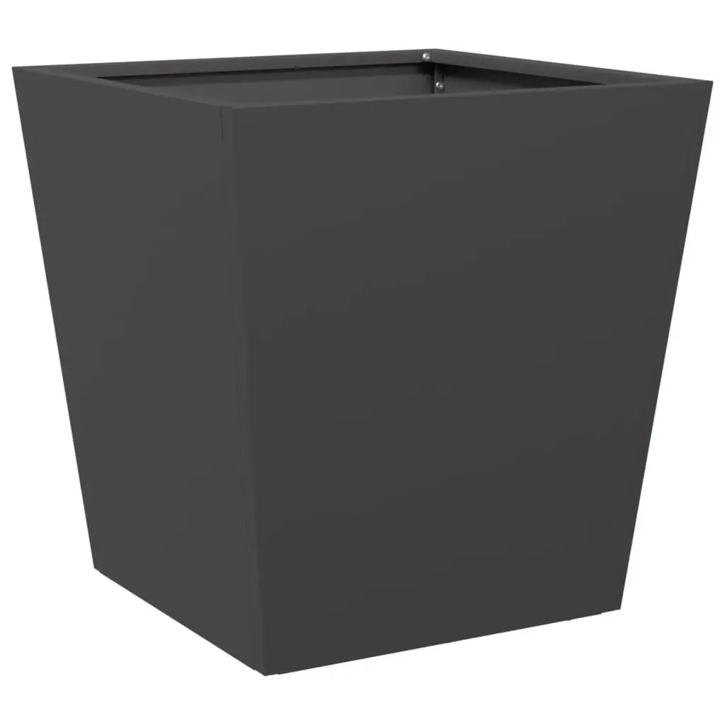 Garden Planter Box Black 40x40x40cm Steel Outdoor Pots Flowers Plants Decoration