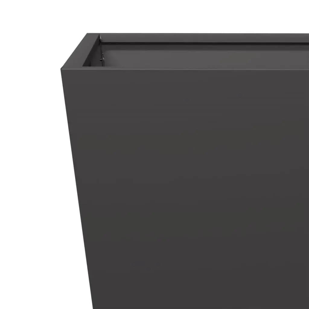 Garden Planter Box Black 40x40x40cm Steel Outdoor Pots Flowers Plants Decoration