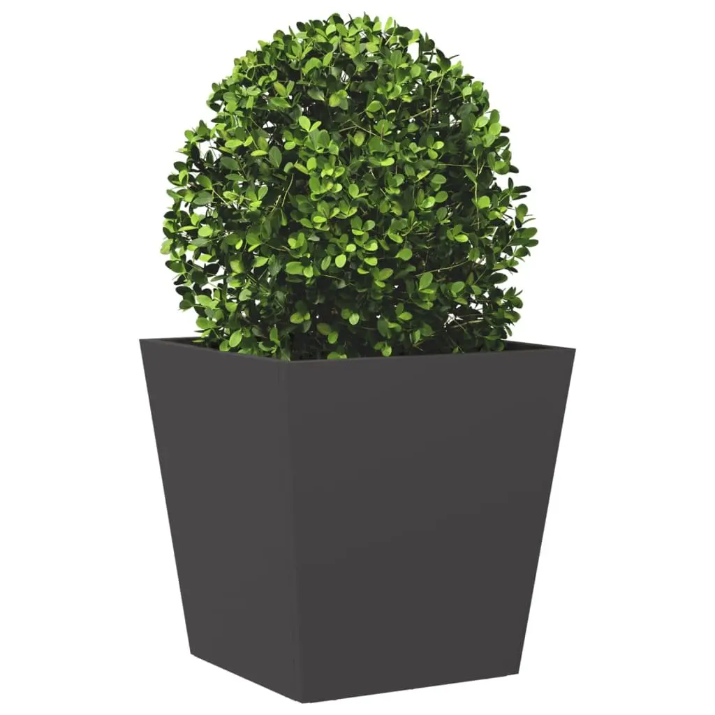 Garden Planter Box Black 40x40x40cm Steel Outdoor Pots Flowers Plants Decoration