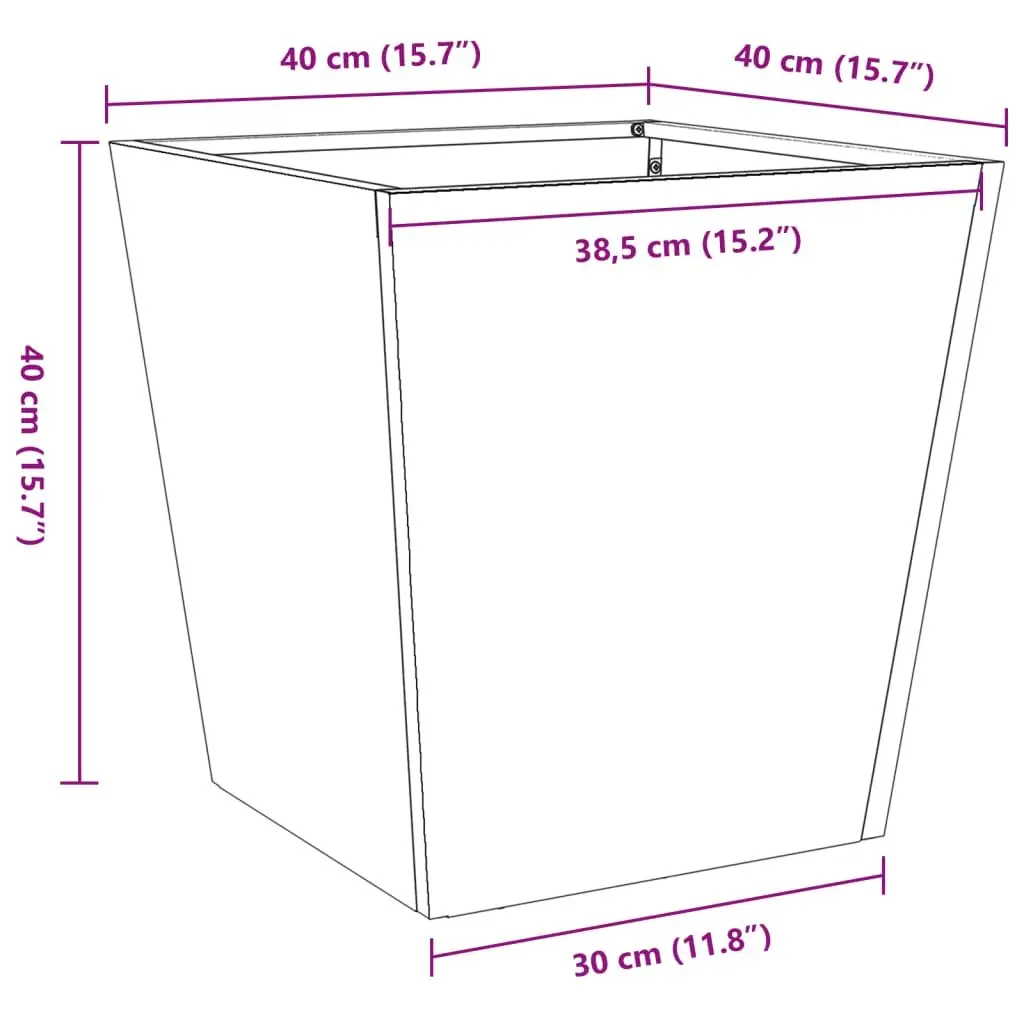 Garden Planter Box Steel Anthracite 40x40x40 cm