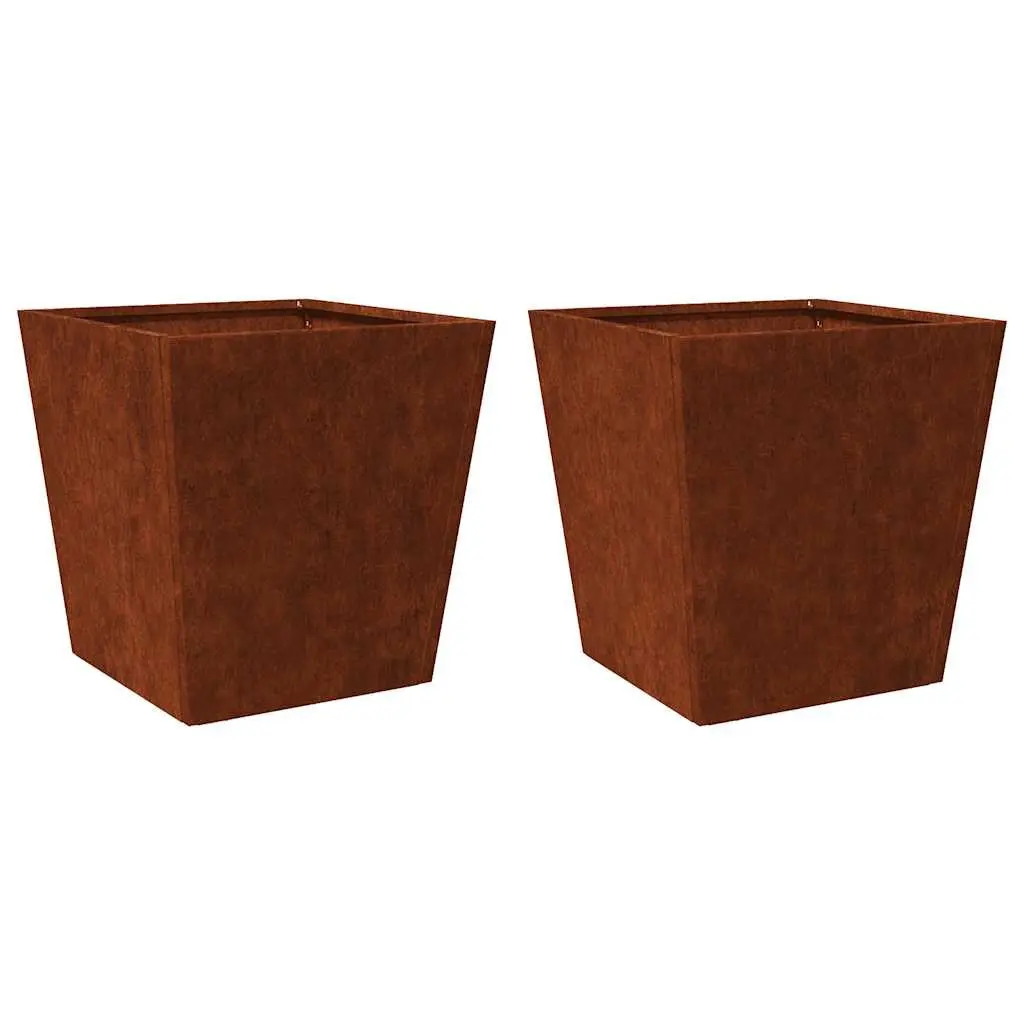 2pcs Weathering Steel Planters for Gardens 40x40x40cm