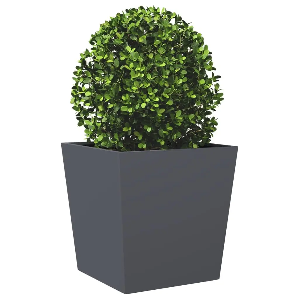 Garden Planters Steel Square Anthracite 50x50x50 cm 2 pcs Outdoor Planter Pot