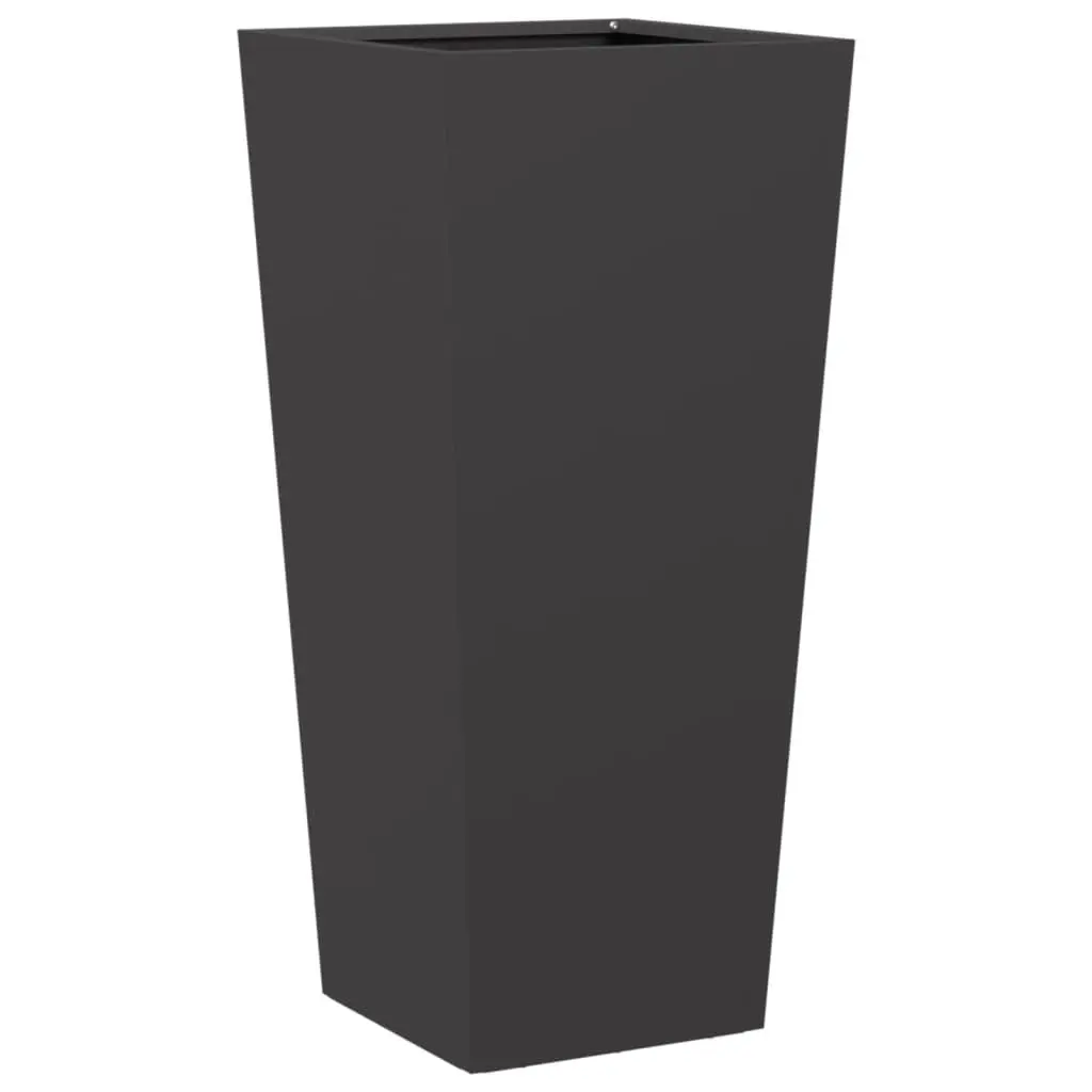Garden Planters Steel Black 35x35x75 cm 2 pcs Outdoor Flower Pot